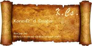 Konrád Csaba névjegykártya