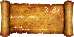 Konrád Csaba névjegykártya